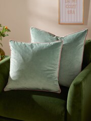 Furn Mineral/Blush Meridian Velvet 45 x 45cm Cushion Cover - Image 2 of 6