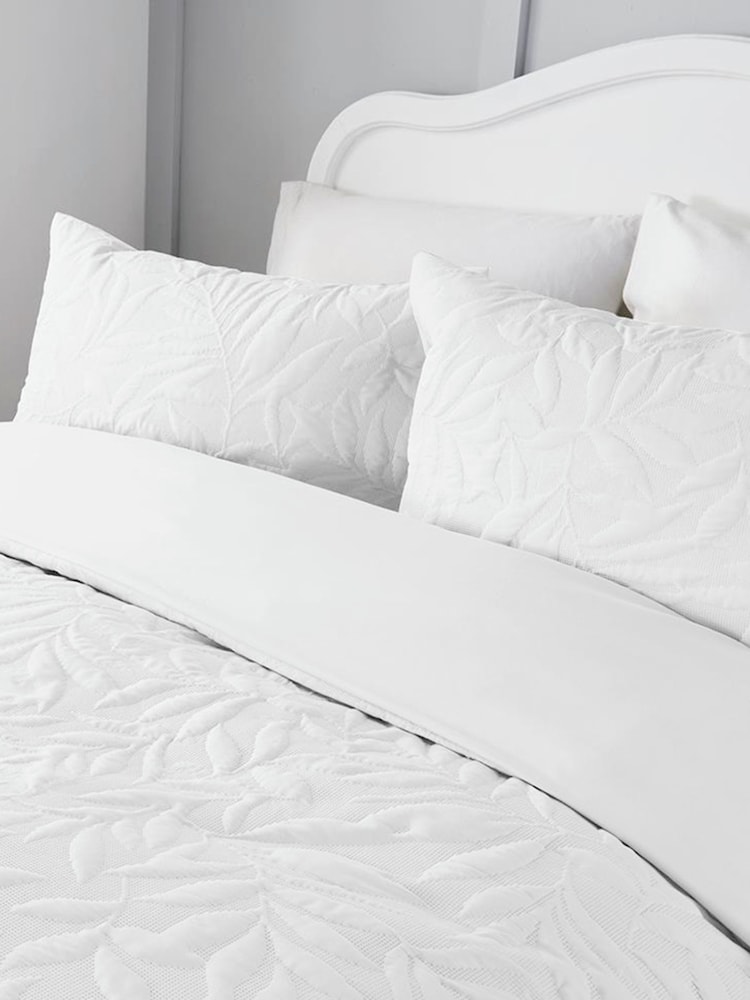 Serene White Luana quilted Duvet Cover Set - Image 2 of 3 Serene White Luana quilted Duvet Cover Set - Image 2 of 3