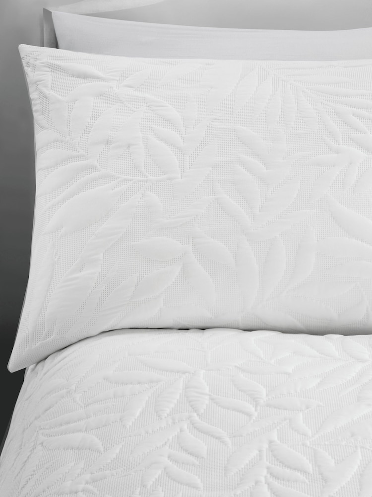 Serene White Luana quilted Duvet Cover Set - Image 3 of 3 Serene White Luana quilted Duvet Cover Set - Image 3 of 3