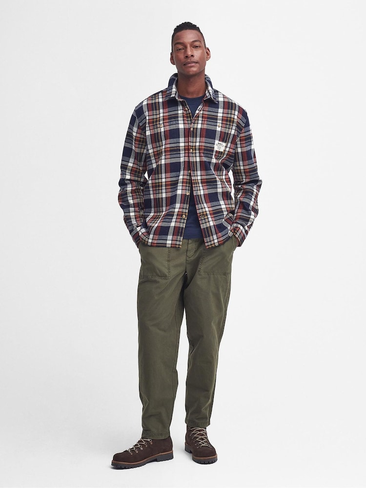 Barbour® Navy Relaxed Fit Hanley 100% Cotton Check Shirt - Image 2 of 6