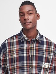 Barbour® Navy Relaxed Fit Hanley 100% Cotton Check Shirt - Image 4 of 6