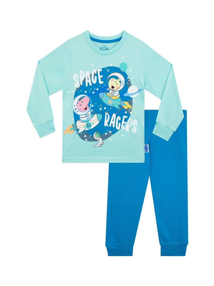 Character Silver Blue George Pig 100% Cotton Pyjamas 2 Pack - Image 2 of 5