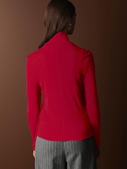 Red Premium Long Sleeve Roll Neck Top - Image 3 of 5