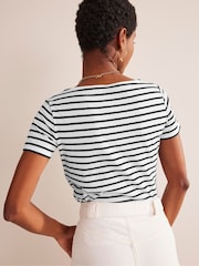 Boden Black Ava Short Sleeve Breton 100% Cotton T-Shirt - Image 2 of 5