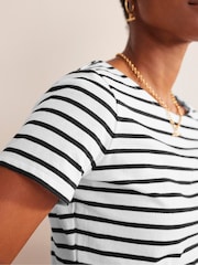 Boden Black Ava Short Sleeve Breton 100% Cotton T-Shirt - Image 4 of 5