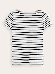 Boden Black Ava Short Sleeve Breton 100% Cotton T-Shirt - Image 5 of 5