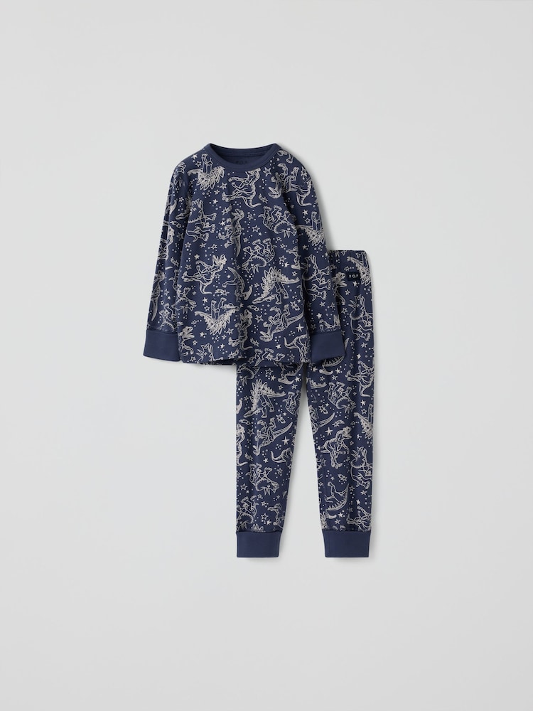 Polarn O. Pyret Blue Dinosaurs Pyjamas - Image 1 of 3