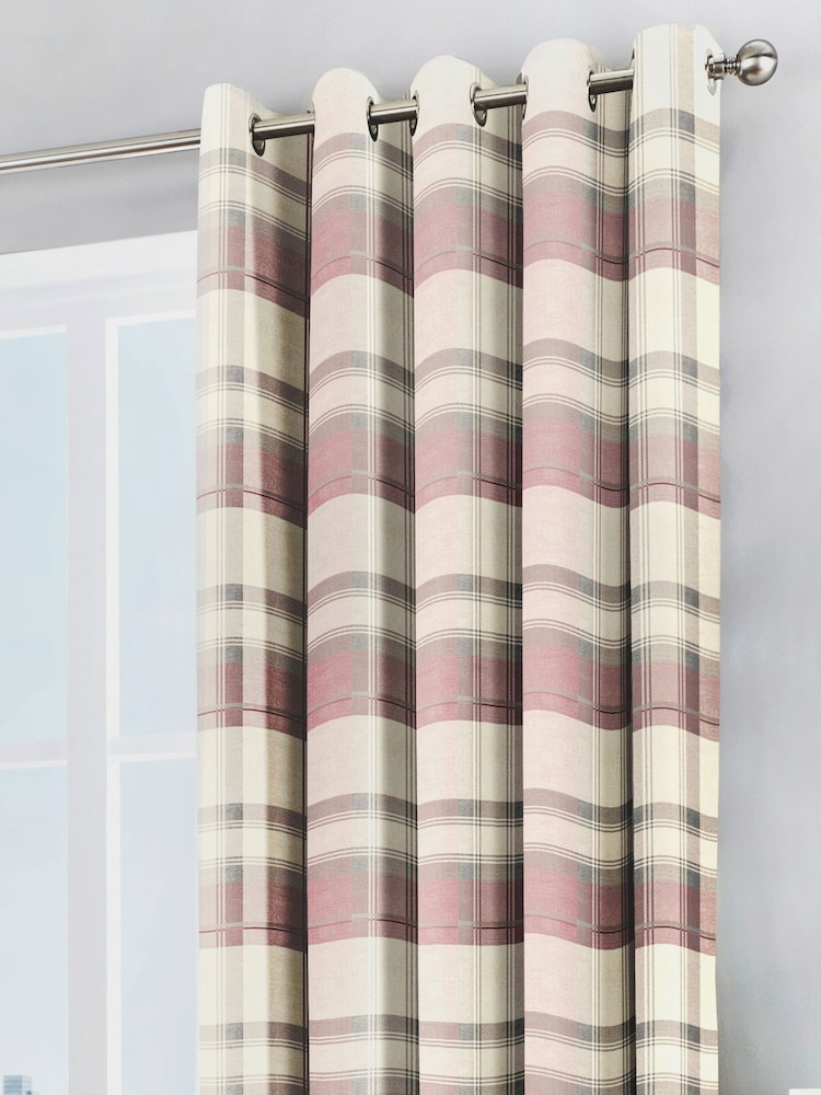 Cortinas com ilhós Fusion Balmoral Check 100% algodão - Imagem 2 de 3