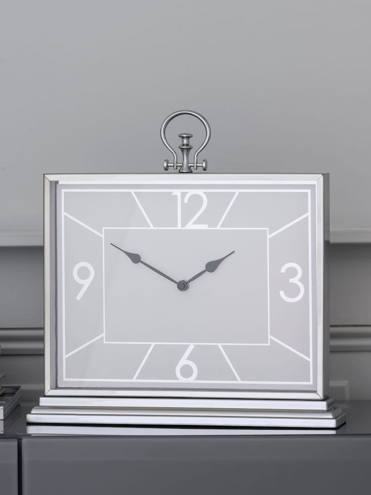 Silver Chrome Mantel Clock - Image 1 of 4