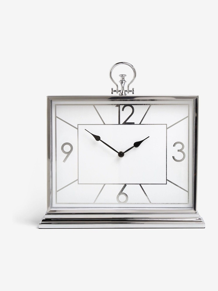 Silver Chrome Mantel Clock - Image 2 of 4