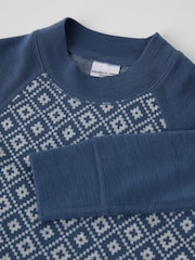 Polarn O. Pyret Blue Long Sleeve Merino Jacquard Top - Image 2 of 2