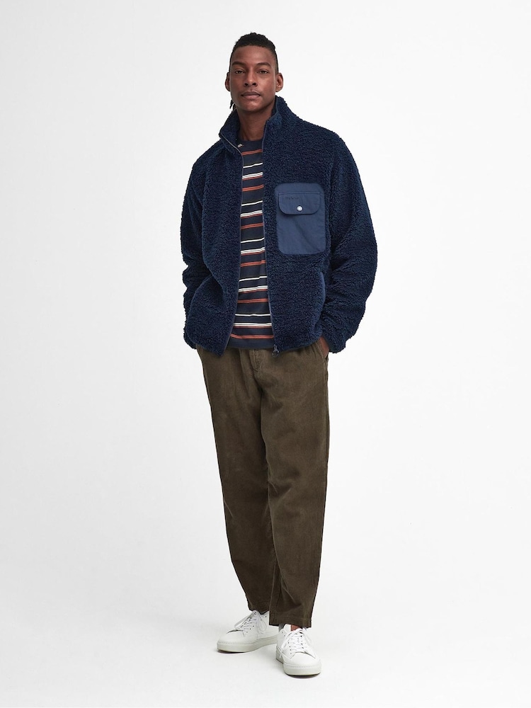 Barbour® Navy Moor Berber Fleece Jacket - Image 2 of 7