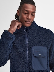 Barbour® Navy Moor Berber Fleece Jacket - Image 4 of 7