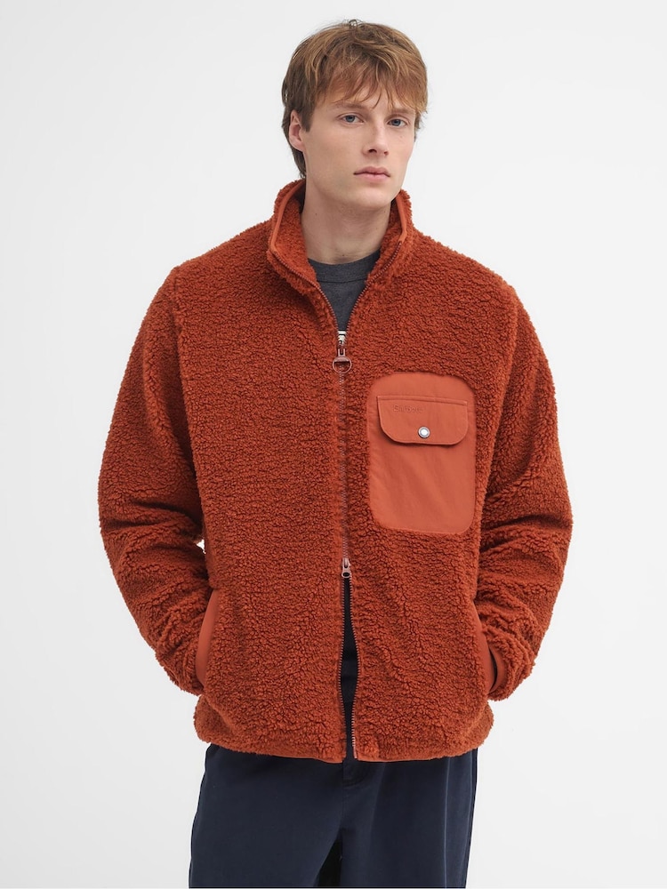 Barbour® Orange Moor Berber Fleece Jacket - Image 1 of 7 Barbour® Orange Moor Berber Fleece Jacket - Image 1 of 7