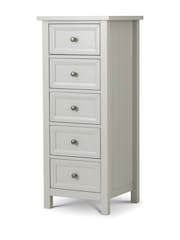 Julian Bowen Dove Grey Maine 5 Drawer Tall Chest of Drawers - Image 1 of 4