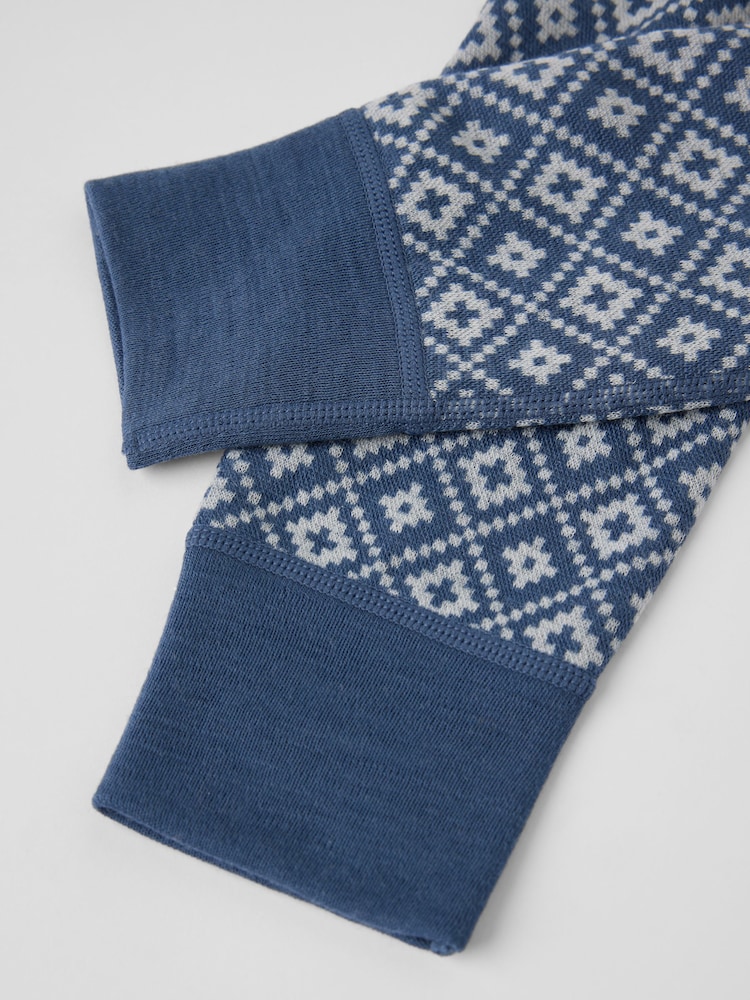 Polarn O. Pyret Blue Long Johns Merino Jacquard Thermal - Image 2 of 2