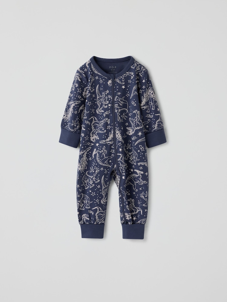 Polarn O. Pyret Blue Overall Dinosaurs Pyjamas - Image 1 of 4 Polarn O. Pyret Blue Overall Dinosaurs Pyjamas - Image 1 of 4