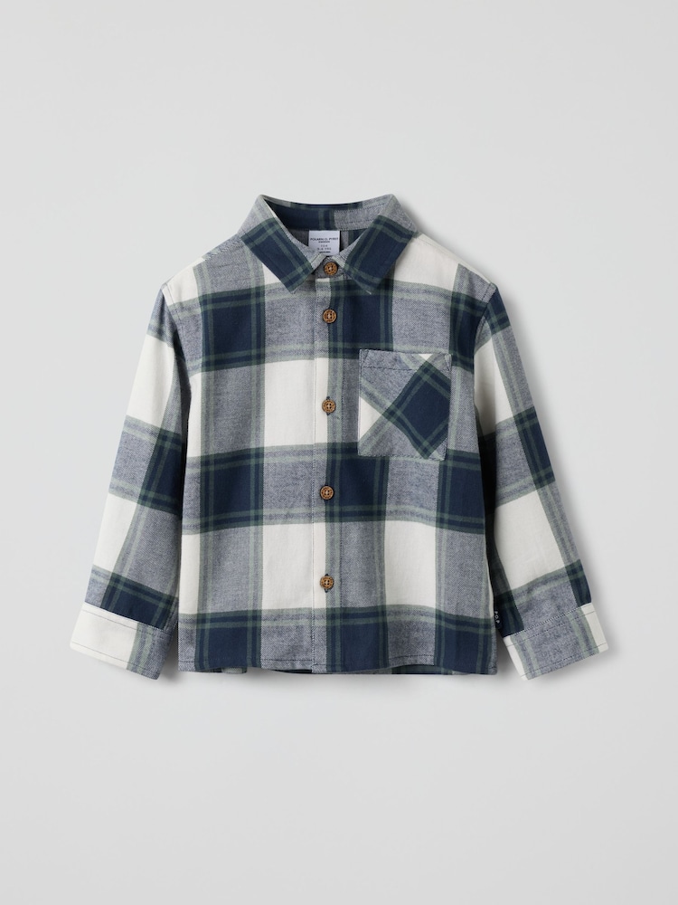 Polarn O. Pyret White Long-Sleeved Check Shirt - Image 1 of 3
