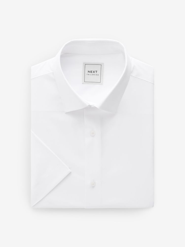 Белый - Обычный крой - Easy Care Short Sleeve Smart Shirts 3 Pack - Изображение 2 из 4