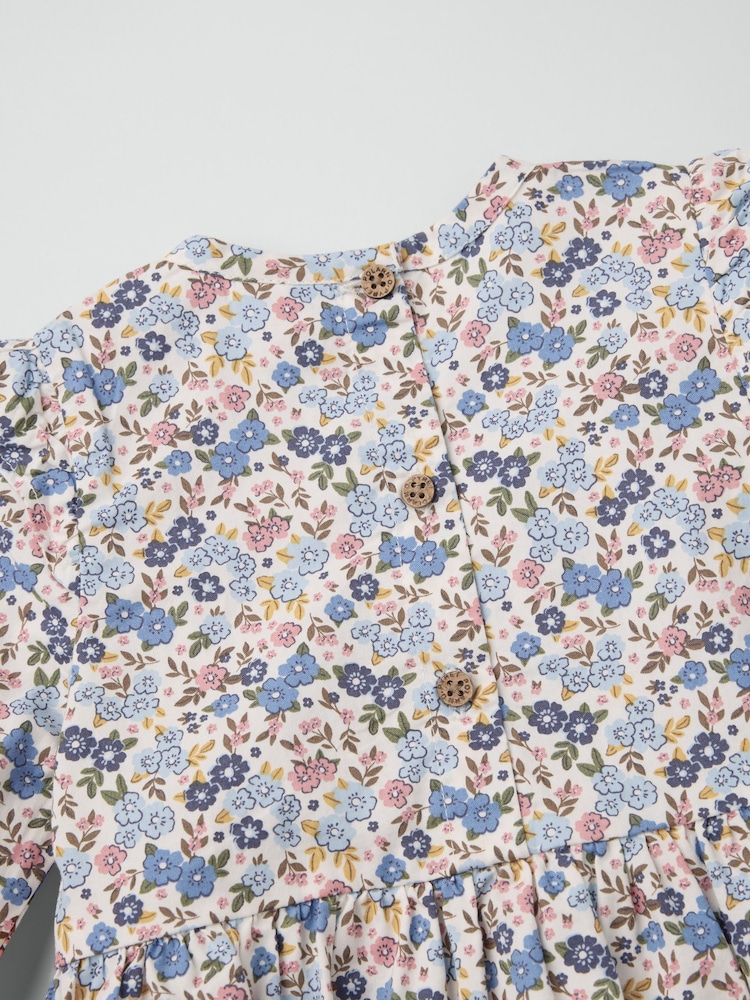 Polarn O. Pyret White Floral Baby Dress - Image 2 of 2 Polarn O. Pyret White Floral Baby Dress - Image 2 of 2