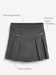 Grey Embroidered Pleated School Skirt (3-16yrs) - Image 3 of 6
