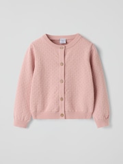 Polarn O. Pyret Pink Knitted Cardigan - Image 1 of 3
