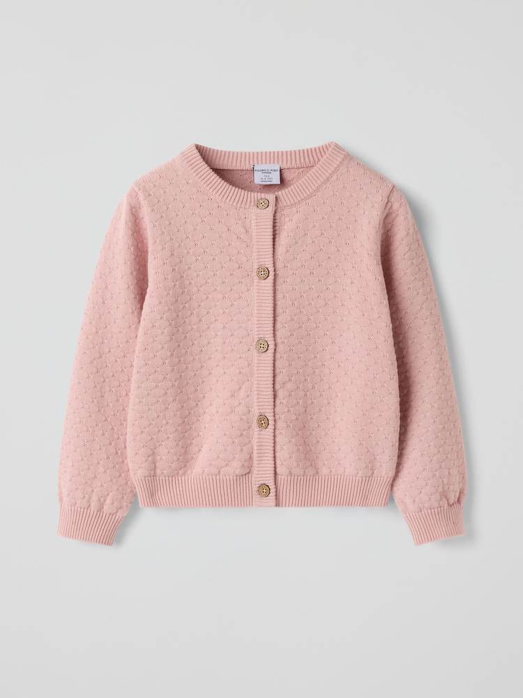 Polarn O. Pyret Pink Knitted Cardigan - Image 1 of 3 Polarn O. Pyret Pink Knitted Cardigan - Image 1 of 3