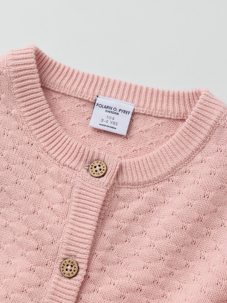 Polarn O. Pyret Pink Knitted Cardigan - Image 2 of 3 Polarn O. Pyret Pink Knitted Cardigan - Image 2 of 3