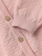 Polarn O. Pyret Pink Knitted Cardigan - Image 3 of 3