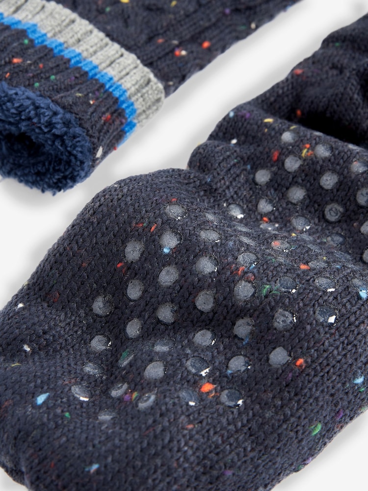 Navy Blue Colour Pop Slippers Socks Boots - Image 3 of 3