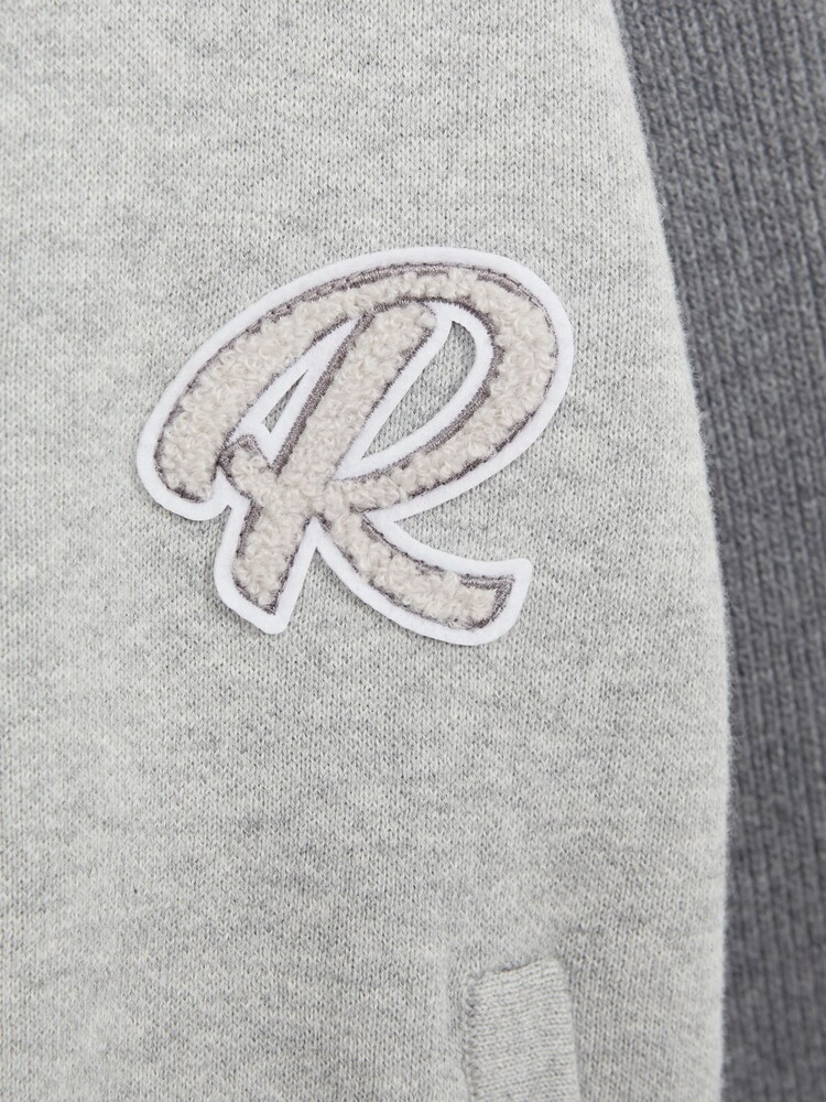 Reiss Soft Grey Belsize 9-13 yrs Cotton Blend Varsity Bomber Jacket - Image 6 of 6