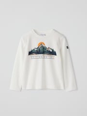 Polarn O. Pyret White Long Sleeve Printad T-Shirt - Image 1 of 2
