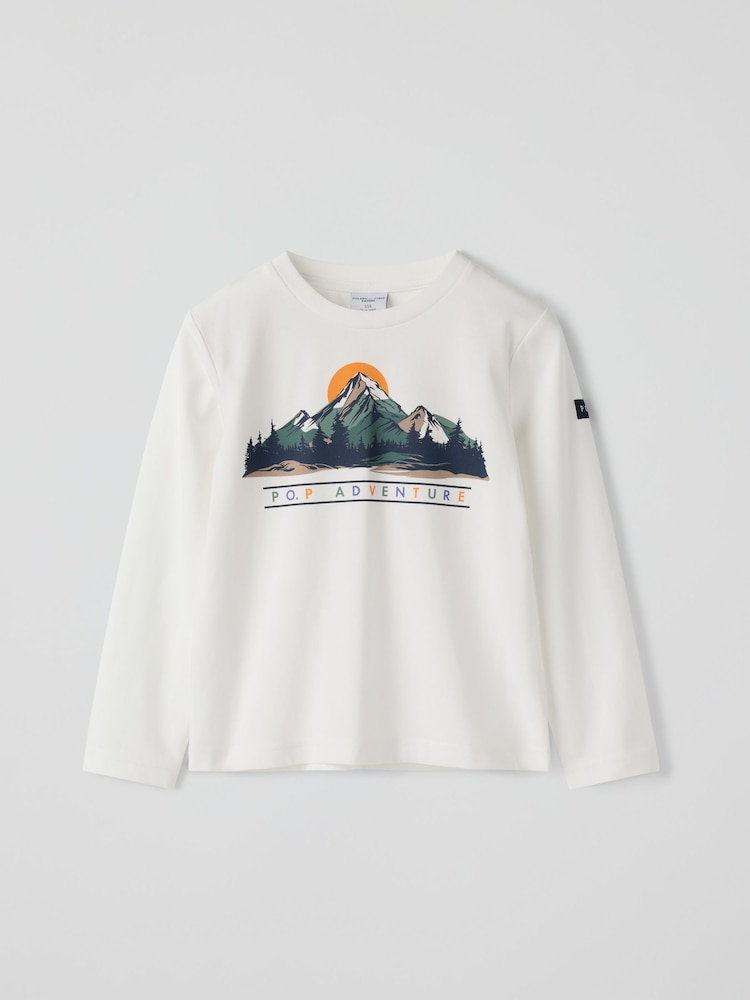 Polarn O. Pyret White Long Sleeve Printad T-Shirt - Image 1 of 2