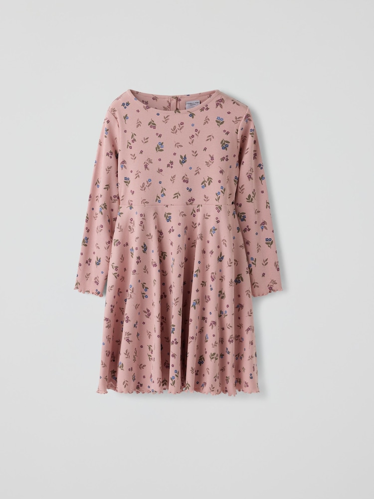 Polarn O. Pyret Pink Twirl Floral Dress - Image 1 of 2
