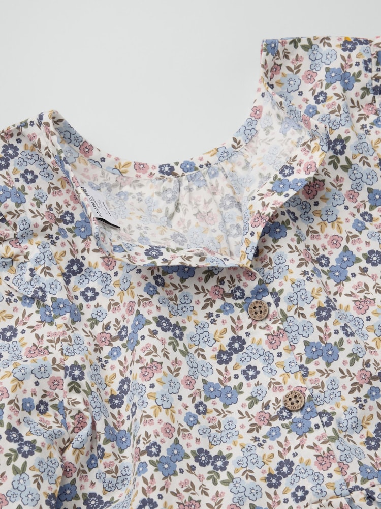 Polarn O. Pyret White Long-Sleeved Floral Dress - Image 2 of 3