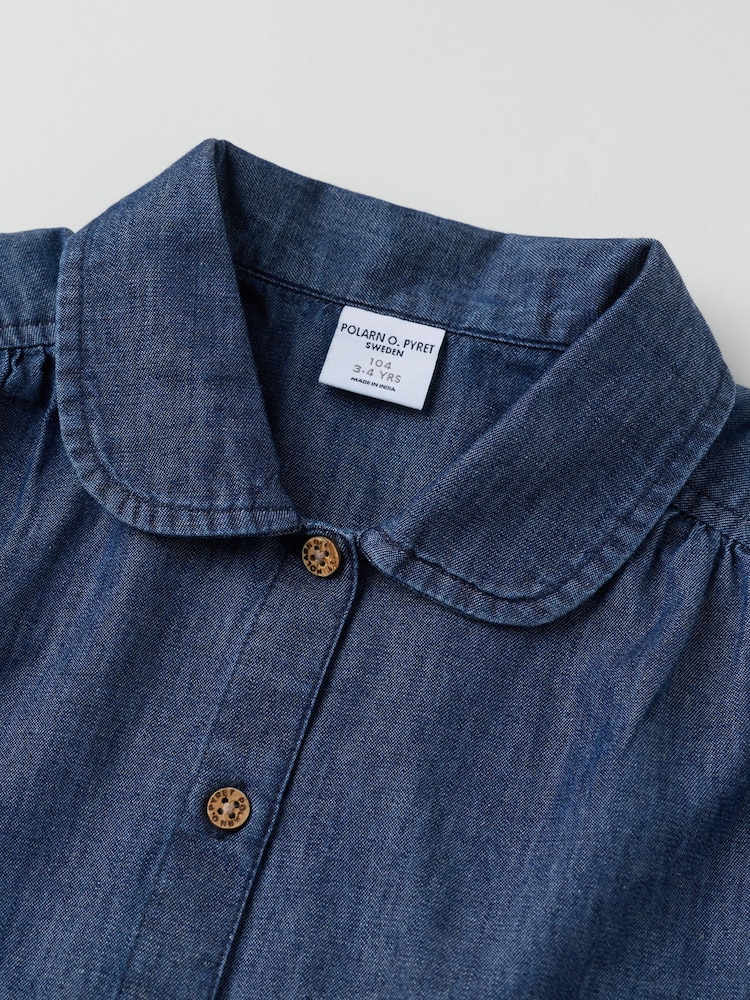 Polarn O. Pyret Blue Long Sleeve Blouse - Image 2 of 2 Polarn O. Pyret Blue Long Sleeve Blouse - Image 2 of 2