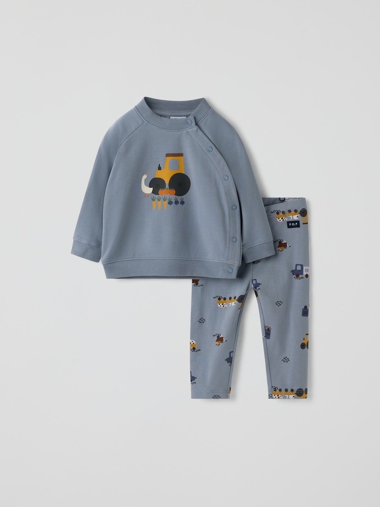 Polarn O. Pyret Blue Top And Leggings Set - Image 1 of 3 Polarn O. Pyret Blue Top And Leggings Set - Image 1 of 3
