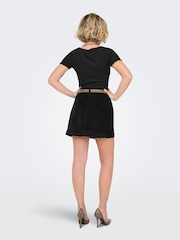 ONLY Black Corudroy Button Through Short Skirt - Image 3 of 5