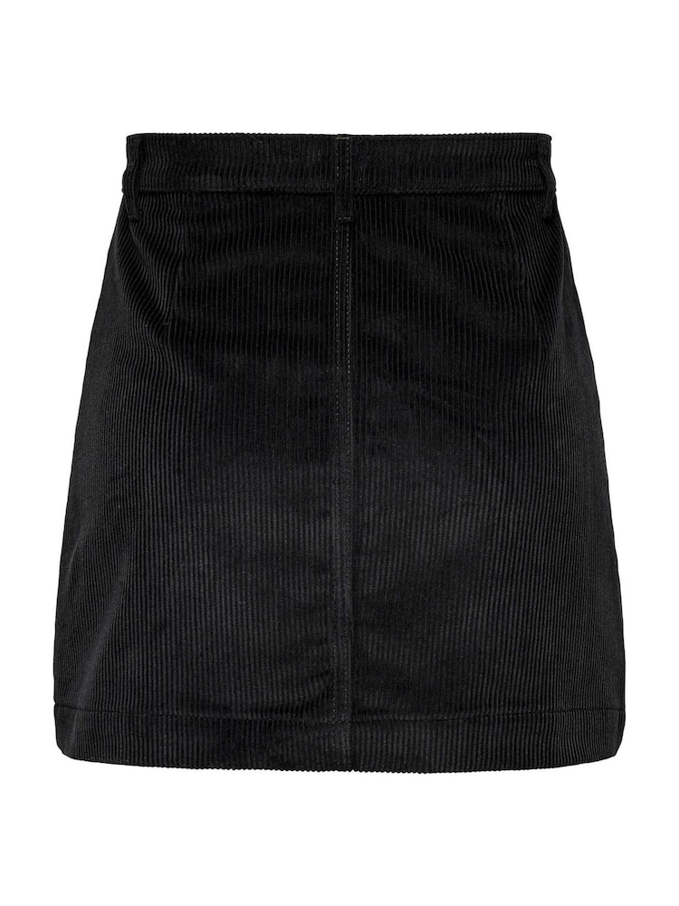 ONLY Black Corudroy Button Through Short Skirt - Image 5 of 5 ONLY Black Corudroy Button Through Short Skirt - Image 5 of 5