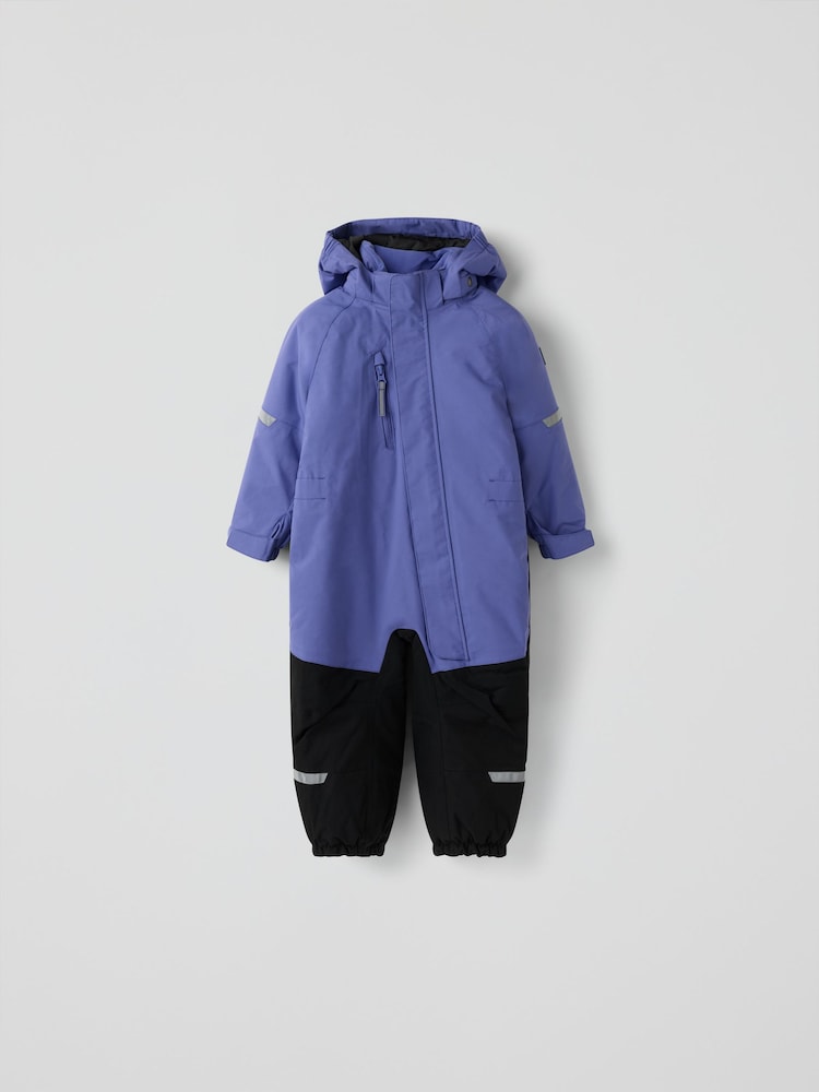 Polarn O. Pyret Blue Waterproof Padded Overall Snowy Puddlesuit - Image 1 of 5 Polarn O. Pyret Blue Waterproof Padded Overall Snowy Puddlesuit - Image 1 of 5