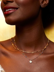 Estella Bartlett Gold CZ Pendant Rainbow Beaded Necklace - Image 3 of 3