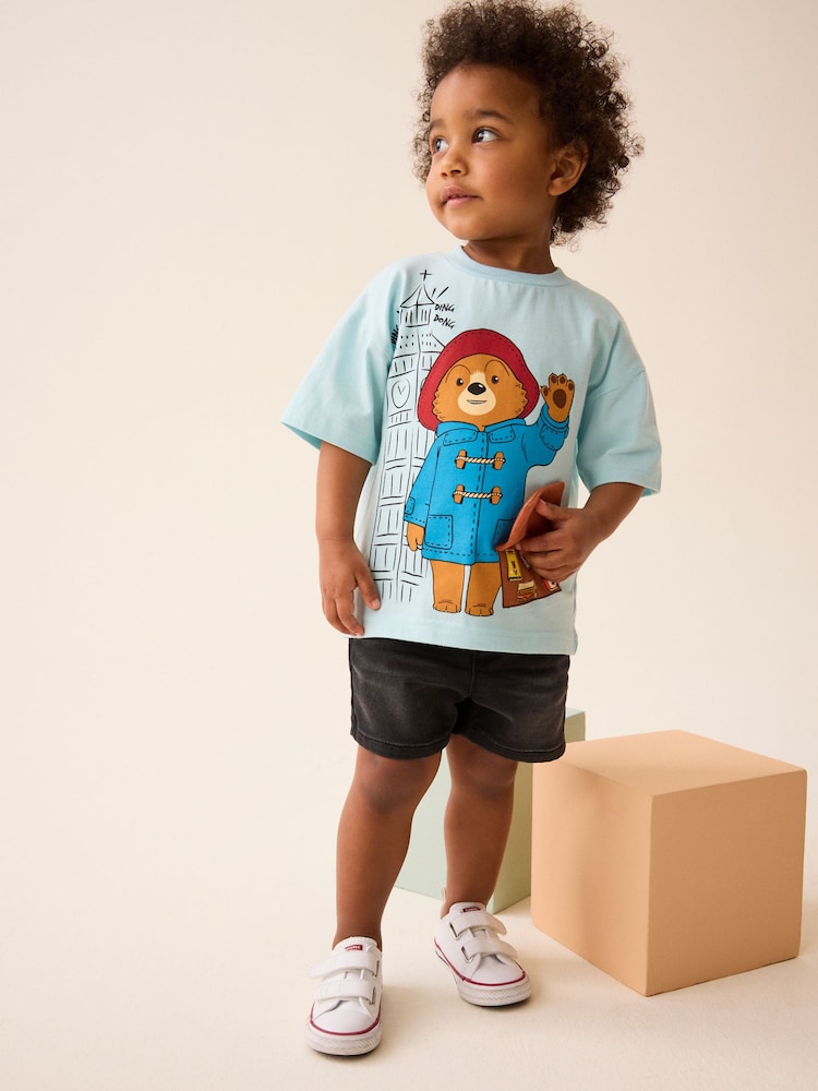 Blue 100% Cotton Paddington Bear Short Sleeve T-Shirt (3mths-8yrs) - Image 1 of 8