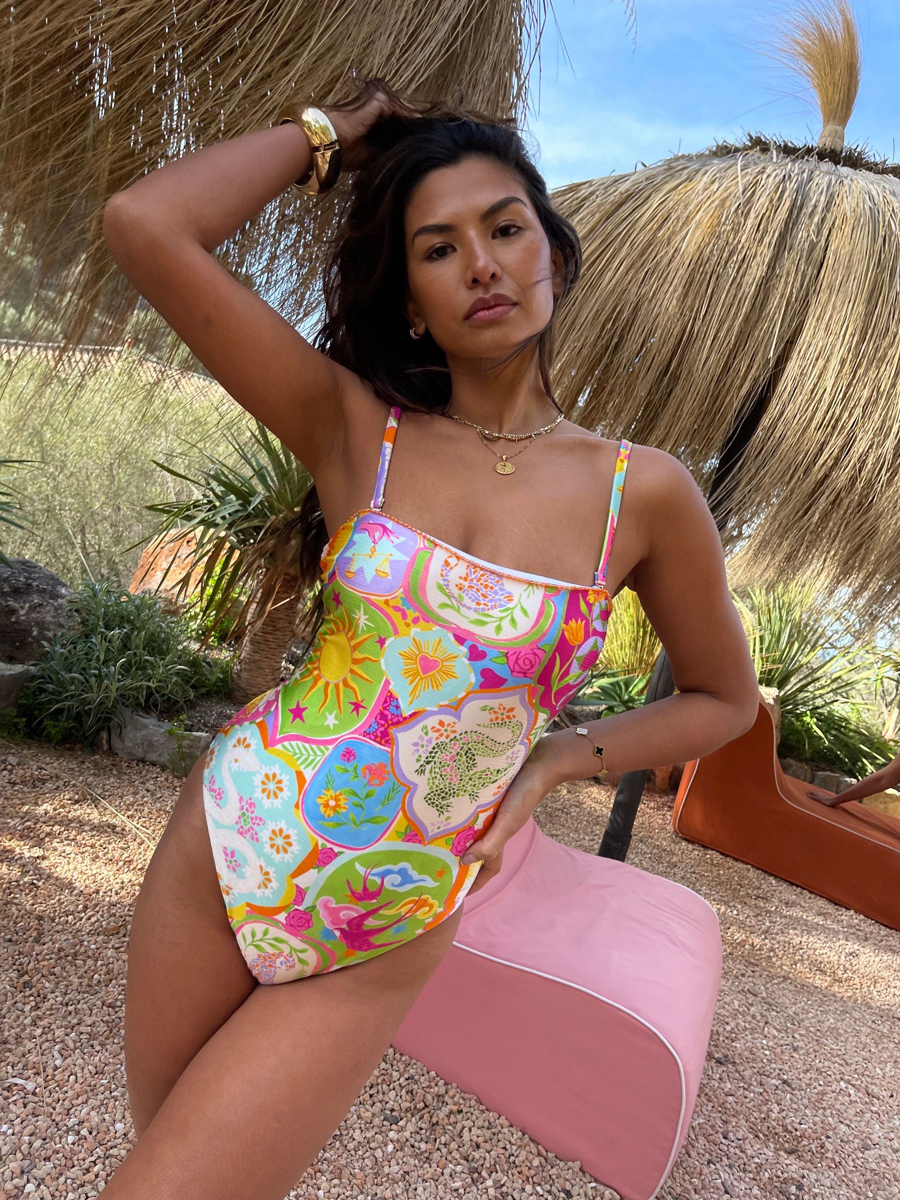 Buy Never Fully Dressed Multi Tummy Control Beaded Bandeau Swimsuit from Next Malta