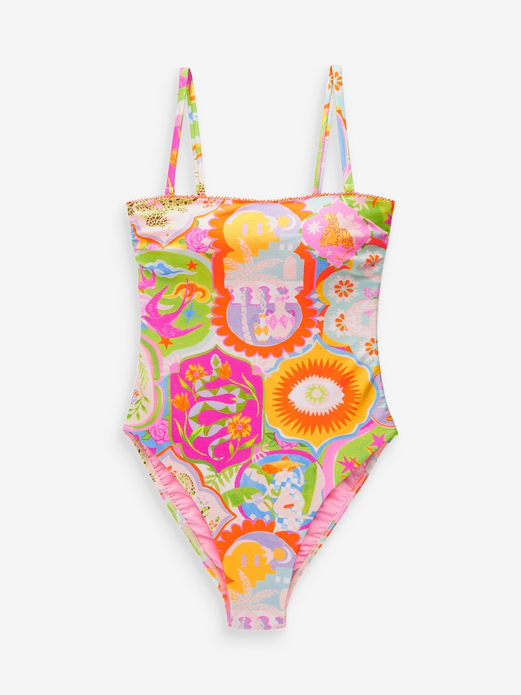 Never Fully Dressed Multi Tummy Control Beaded Bandeau Swimsuit - Image 7 of 7