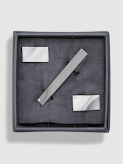 Silver Tone Diamante Cufflink And Tie Clip Set - Image 5 of 6