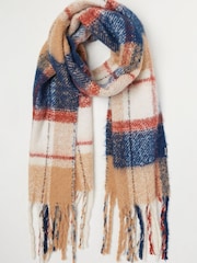FatFace Blue Nancy Large Check Scarf - Image 1 of 3