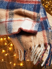 FatFace Blue Nancy Large Check Scarf - Image 3 of 3