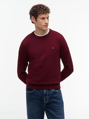 Tommy Hilfiger Burgundy Red Crew Neck Jumper With Cashmere - Image 1 of 6