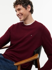 Tommy Hilfiger Burgundy Red Crew Neck Jumper With Cashmere - Image 4 of 6