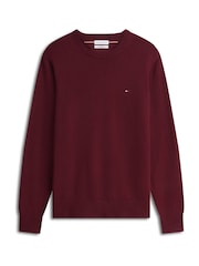 Tommy Hilfiger Burgundy Red Crew Neck Jumper With Cashmere - Image 5 of 6